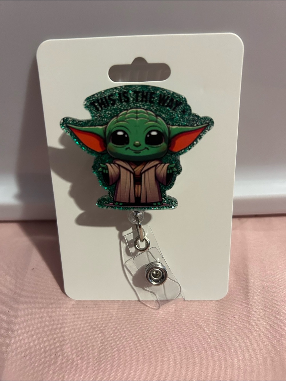 Baby yoda badge reel